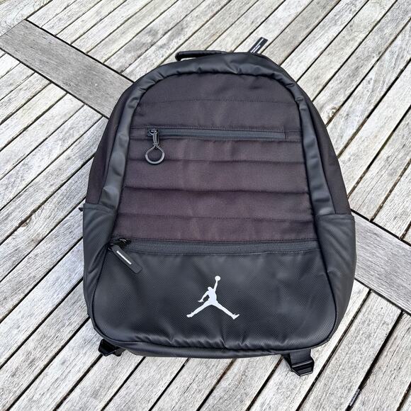 Air Jordan Airborne Weather Resistant Nike Backpack 15" Laptop Black 9A1944-023 - Picture 1 of 16